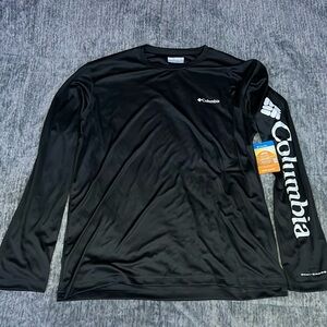 Columbia long sleeve tee shirt mens Large green Omni Shade performance fishing